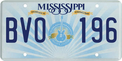 MS license plate BVO196