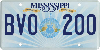 MS license plate BVO200