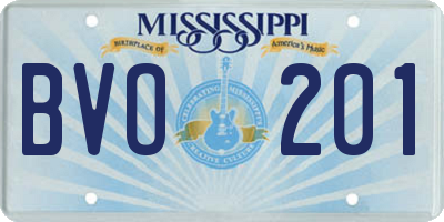MS license plate BVO201