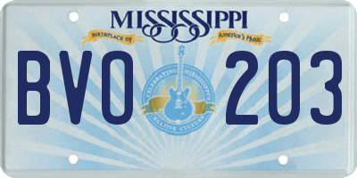 MS license plate BVO203