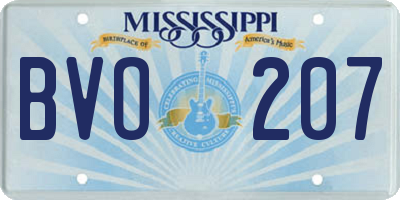 MS license plate BVO207
