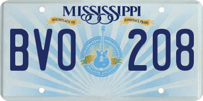 MS license plate BVO208