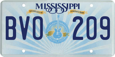 MS license plate BVO209