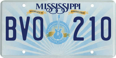 MS license plate BVO210