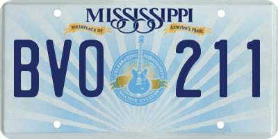 MS license plate BVO211