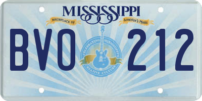MS license plate BVO212