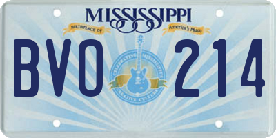 MS license plate BVO214