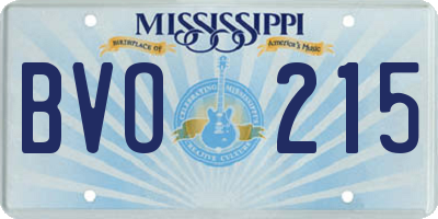 MS license plate BVO215