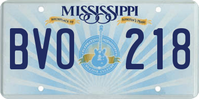 MS license plate BVO218