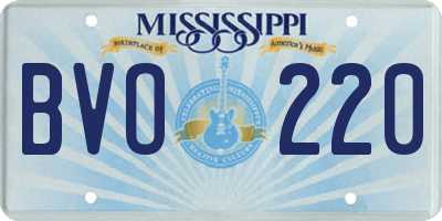 MS license plate BVO220
