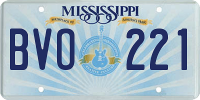 MS license plate BVO221