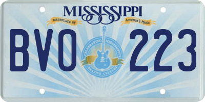 MS license plate BVO223
