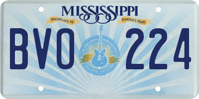 MS license plate BVO224