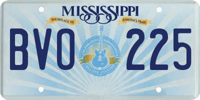 MS license plate BVO225