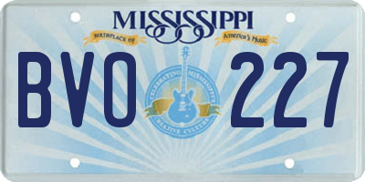 MS license plate BVO227