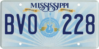 MS license plate BVO228