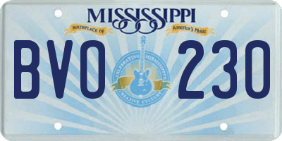 MS license plate BVO230