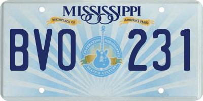 MS license plate BVO231