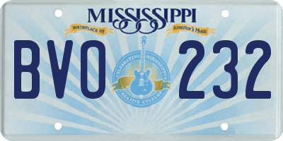 MS license plate BVO232