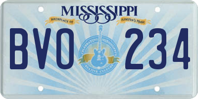 MS license plate BVO234