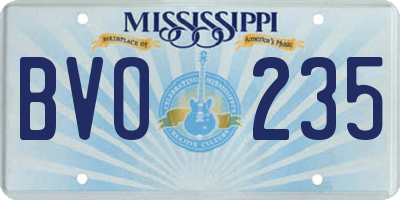 MS license plate BVO235