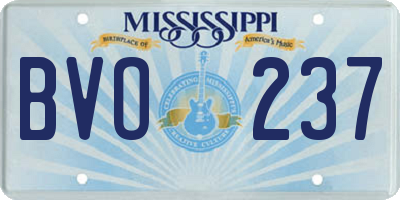 MS license plate BVO237