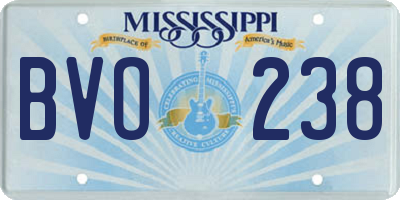 MS license plate BVO238