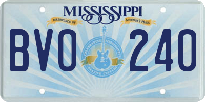MS license plate BVO240