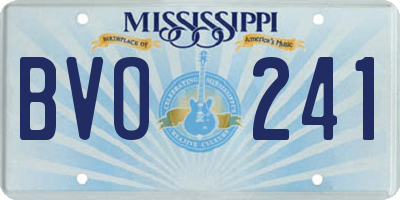 MS license plate BVO241