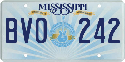 MS license plate BVO242