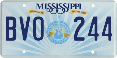 MS license plate BVO244