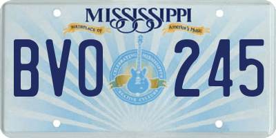 MS license plate BVO245