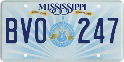 MS license plate BVO247