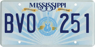 MS license plate BVO251