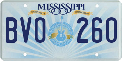 MS license plate BVO260