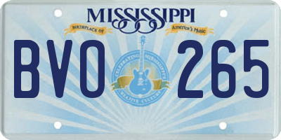 MS license plate BVO265
