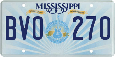 MS license plate BVO270