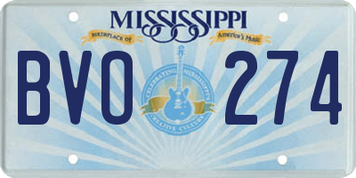 MS license plate BVO274