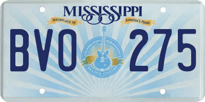 MS license plate BVO275