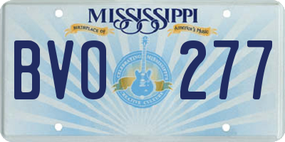 MS license plate BVO277