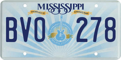 MS license plate BVO278