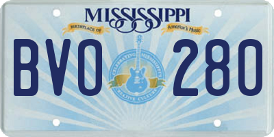 MS license plate BVO280