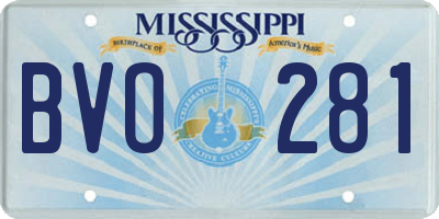MS license plate BVO281