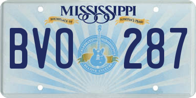 MS license plate BVO287