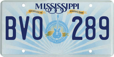 MS license plate BVO289