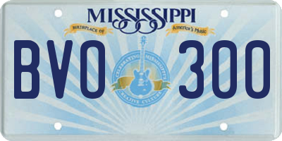 MS license plate BVO300