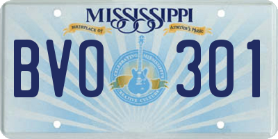 MS license plate BVO301