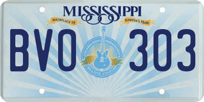 MS license plate BVO303