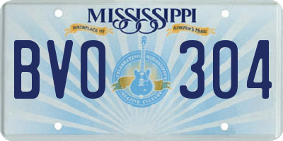 MS license plate BVO304