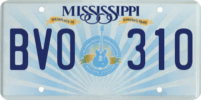 MS license plate BVO310